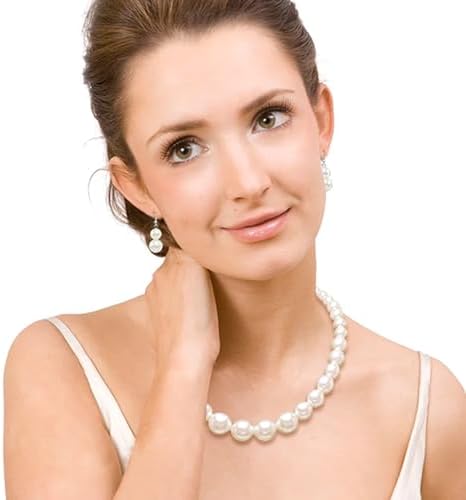 Pearl Choker Necklace For Women Faux Pearl Beads Strand Necklace Earring Set Costume Jewelry