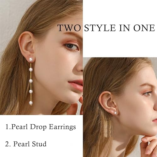 Pearl Earrings For Women Gold Pearl Drop Earrings Dainty Silver Dangle Earring For Wedding Bow Stud Jewelry As Christmas Gifts Statement Silver Hoop Bride Earring As Boho Prom Accessories