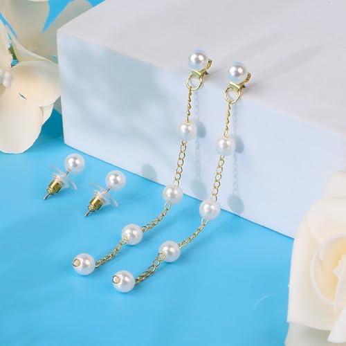 Pearl Earrings For Women Gold Pearl Drop Earrings Dainty Silver Dangle Earring For Wedding Bow Stud Jewelry As Christmas Gifts Statement Silver Hoop Bride Earring As Boho Prom Accessories