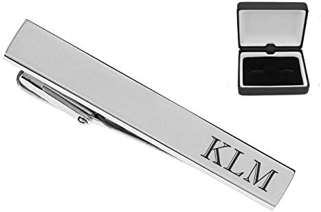 Personalized Brushed Stainless Steel Silver Tie Clip Custom Engraved Free - Ships from USA