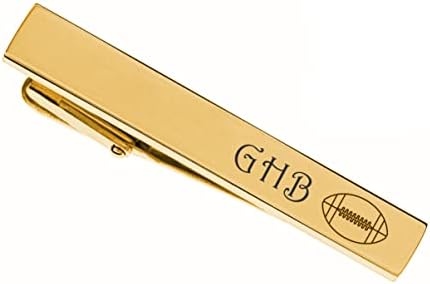 Personalized Gold Stainless Steel Tie Clip For Football Players & Coaches Custom Engraved Free - Ships From USA