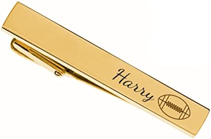 Personalized Gold Stainless Steel Tie Clip For Football Players & Coaches Custom Engraved Free - Ships From USA