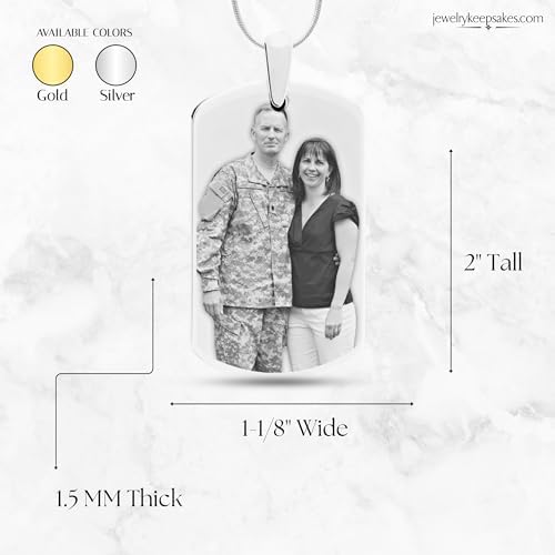 Personalized Photo Engraved Dog Tag With 20" Chain