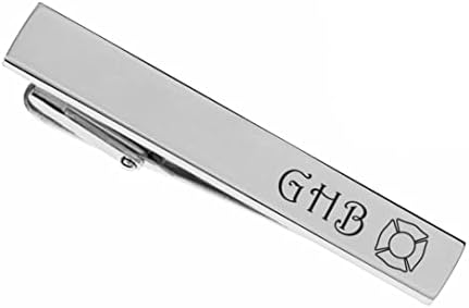 Personalized Silver Stainless Steel Tie Clip For Firefighters Custom Engraved Free - Ships From USA