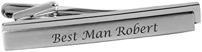 Personalized Silver Stainless Steel Two Tone Tie Clip Custom Engraved Free - Ships From USA