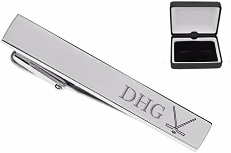 Personalized Silver Stainless Tie Clip For Hockey Players & Coaches Custom Engraved Free - Ships From USA