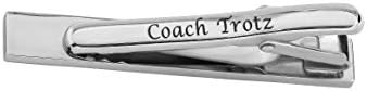 Personalized Silver Stainless Tie Clip For Hockey Players & Coaches Custom Engraved Free - Ships From USA