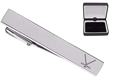 Personalized Silver Stainless Tie Clip For Hockey Players & Coaches Custom Engraved Free - Ships From USA