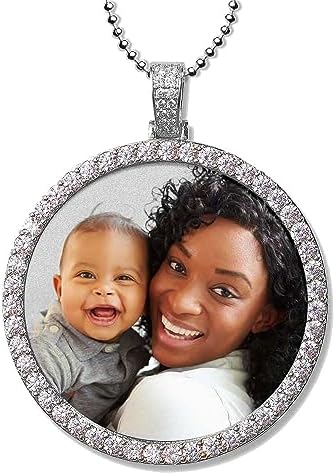 PicturesOnGold.com Photo Engraved XL Cubic Zirconia Pendant in Size 2 x 2 Inch