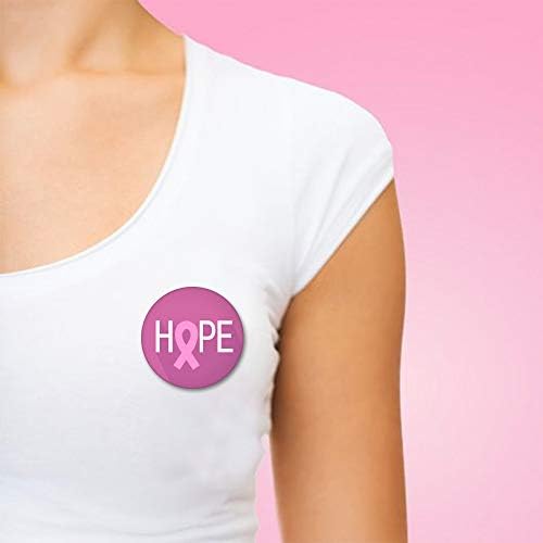 Pink Breast Cancer Awareness Novelty Buttons Badge Decorations Jewelry Pins 12 Various Designs - 24 Pieces