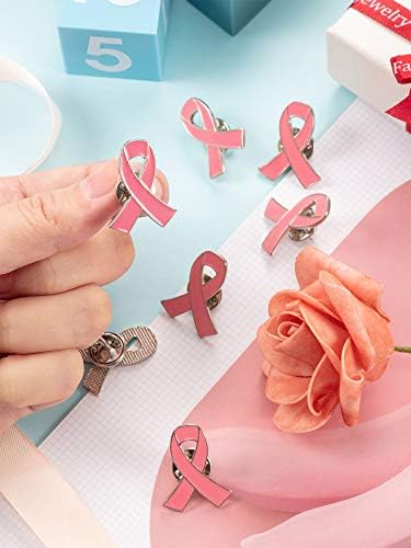 Pink Ribbon Brooch Pins Hope Ribbon Lapel Official Breast Cancer Awareness Lapel Pin 1 X 0.78 Inch