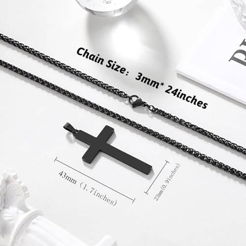 PINKDODO Cross Necklace For Men Boys Valentines Birthday Christmas Gifts For Son Grandson Nephew Brother Boyfriend Mens