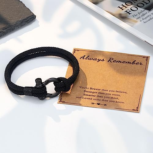 PINKDODO To My Boys Bracelet Gifts For Son Grandson Nephew Brother Bracelets Birthday Graduation Christmas Gifts For Teen Boys