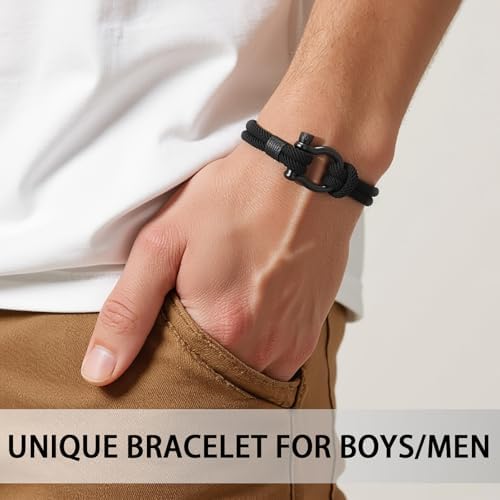 PINKDODO To My Boys Bracelet Gifts For Son Grandson Nephew Brother Bracelets Birthday Graduation Christmas Gifts For Teen Boys