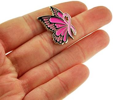 PinMarts Breast Cancer Ribbons And Breast Cancer Awareness Enamel Pins - Perfect Breast Cancer Gifts For Women Events Fundraisers And Breast Cancer Awareness Decoration