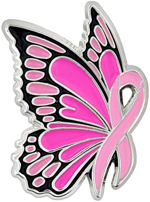 PinMarts Breast Cancer Ribbons and Breast Cancer Awareness Enamel Pins - Perfect Breast Cancer Gifts for Women Events Fundraisers and Breast Cancer Awareness Decoration