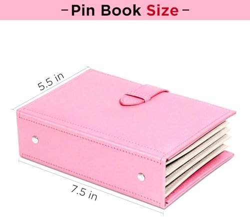 Portable Enamel Pin Album CollectHall Pin Trading Book To Display And Trade Your Pins 42 Pins Capacity PU Leather Pin Holder Fit Rubber Pin Back Pink