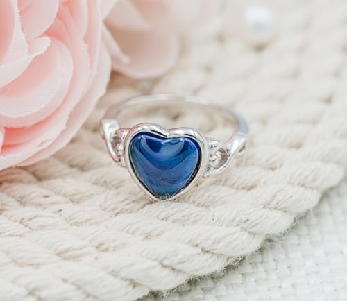 Precious Pieces Sterling Silver Mood Ring Changes Colors With Emotions Or Mystical Moonstone Ring For Girls Kids Teenagers Or Adults