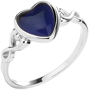 Precious Pieces Sterling Silver Mood Ring Changes Colors with Emotions or Mystical Moonstone Ring for Girls Kids Teenagers or Adults