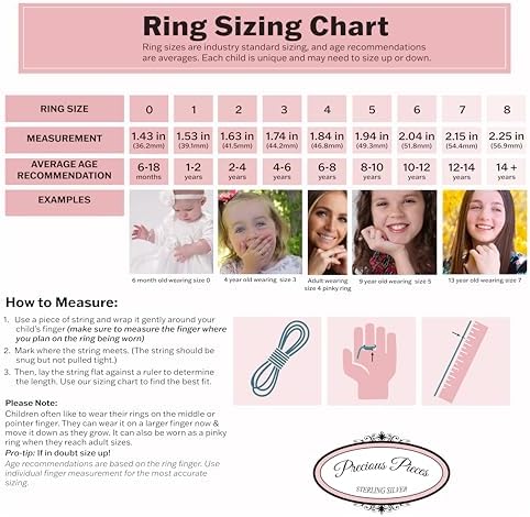 Precious Pieces Sterling Silver Simulated CZ Birthstone Baby Ring With Heart For Little Girls Kids And Toddlers