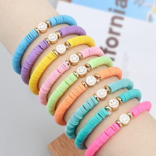 Preppy Bracelets For Teen Girls - Stackable Boho Surfer Friendship Bracelets Set For Little Girls & Women