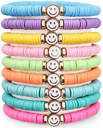 Preppy Bracelets for Teen Girls - Stackable Boho Surfer Friendship Bracelets Set for Little Girls & Women