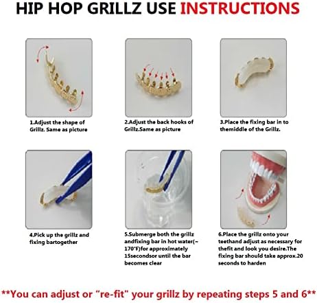 Psivika 2PC Gold Plated With Diamond Round Single Grillz Cap For Your Teeth Grillz Men Women Hip Hop Jewelry Gift