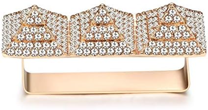 Punk Alloy Pyramid Ring Rhinestone Hip Hop Rapper Red Lip Kiss Ring Costume Jewelry 2 Finger Size