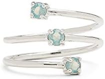 Pura Vida Silver-Plated Triple Opal Stone Wrap Toe Ring - Adjustable Ends Brass Base - One Size