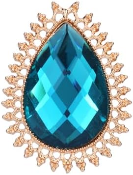 RareLove Vintage Blue Rhinestone Alloy Metal Teardrop Brooch For Women