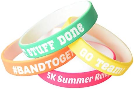 Reminderband 定制 100% 硅胶奢华腕带 – 个性化励志手链 散装橡胶表带 适合活动、筹款、意识、礼品 – 防过敏带