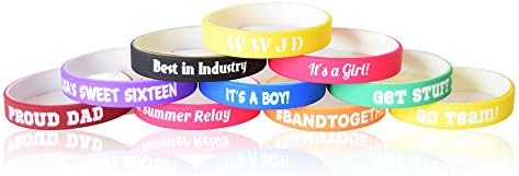 Reminderband Custom 100% Silicone Luxe Wristbands – Personalized Motivational Bracelets Bulk Rubber Bands For Events Fundraisers Awareness Gifts - Hypoallergenic Bands