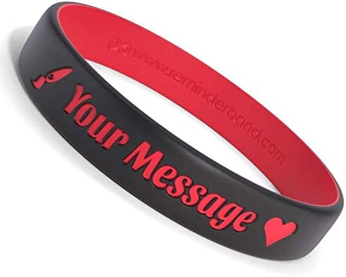 Reminderband Custom 100% Silicone Luxe Wristbands – Personalized Motivational Bracelets Bulk Rubber Bands for Events Fundraisers Awareness Gifts - Hypoallergenic Bands
