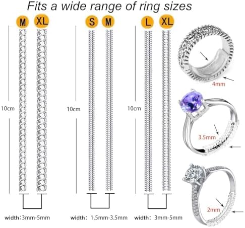 Ring Sizers For Loose Rings Eiito Ring Size Adjuster Spacers Or Tightener Invisible Guards 6 Sizes Fitter Resizer Fit Almost Any Rings Reduces Size By 0.5-1.5