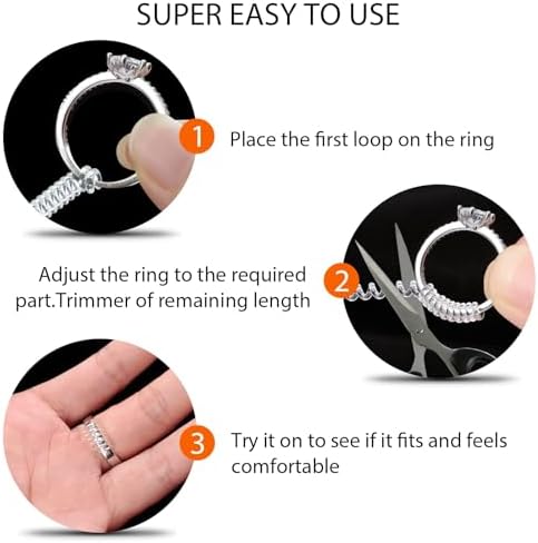 Ring Sizers For Loose Rings Eiito Ring Size Adjuster Spacers Or Tightener Invisible Guards 6 Sizes Fitter Resizer Fit Almost Any Rings Reduces Size By 0.5-1.5