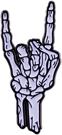 Rock Skull Enamel Pin Skull's Hand Brooch Lapel Pin Metal Enamel Horror Brooch Pin Halloween Accessory for Backpack Clothes Hat Decoration Badges for Women Men Girls Kids Gift Halloween Rock Skull Enamel Pin Skull's Hand Brooch Lapel Pin Metal Enamel Horror Brooch Pin Halloween Accessory for Backpack Clothes Hat Decoration Badges for Women Men Girls Kids Gift Halloween