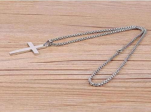 ROSTIVO Cross Necklace Pendant For Women And Men Cross Chain Gift (Silver)