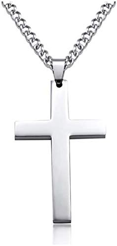 ROSTIVO Cross Necklace Pendant for Women and Men Cross Chain Gift (Silver)