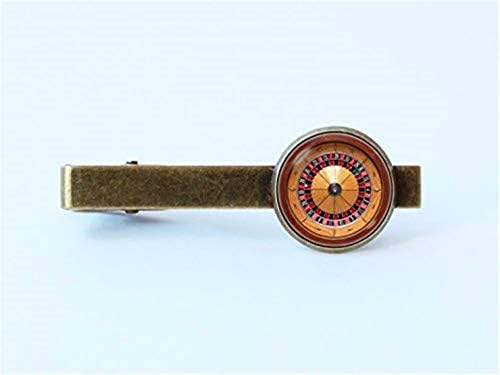 Roulette Tie Bar Wedding Jewellery Casino Tie Clip Roulette Tie Clip Groom Gift Casino Night Roulette Jewelry Roulette Wheel Gambling Mens Gift Of Love