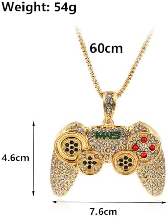 Rrdaily To My Son/Grandson Colorful Crystal Game Controller Punk Hip Hop Friendship Necklace For Best Friends