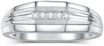 Rylos His and Hers Diamond Wedding Bands – Sterling Silver or Gold-Plated Sizes 6-13
