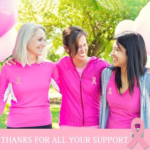 SANNIX 60Pcs Breast Cancer Pins Pink Ribbon Lapel Pins Breast Cancer Awareness Brooch Pink Hope Ribbon Badge For Women Girls Breast Cancer Awareness Accessories