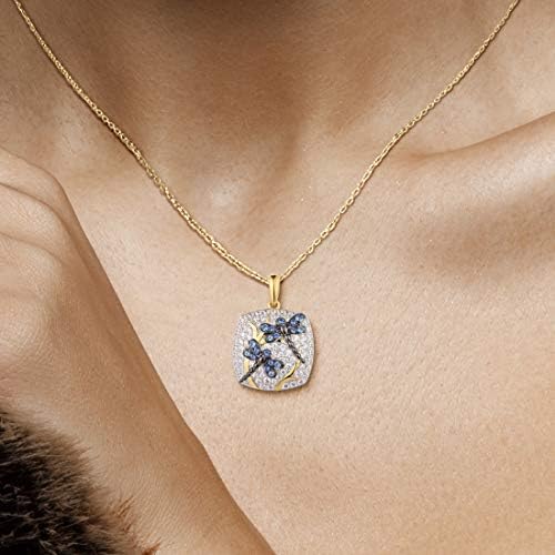 Santuzza 14K Gold Plated Sterling Silver Dragonfly Butterfly Pendant For Women