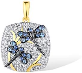 Santuzza 14K Gold Plated Sterling Silver Dragonfly Butterfly Pendant for Women