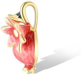 Santuzza 925 纯银手工珐琅花朵吊坠 女式