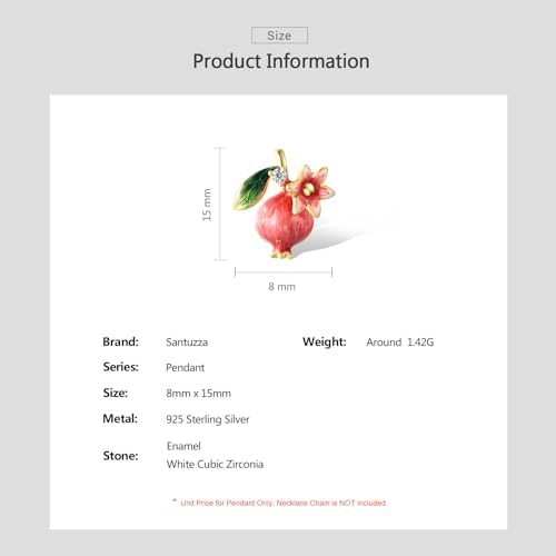 Santuzza 925 纯银手工珐琅花朵吊坠 女式