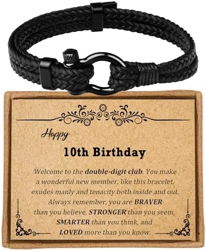 Sereney 9 10 11 12 13 15 16 18 21 30 40 50 60 Year Old Birthday Gifts for Him Boys Handmade Triple Protection ID Bracelets as Adjustable National Boyfriend Day Bracelets for Boys Son Grandson Dad Man