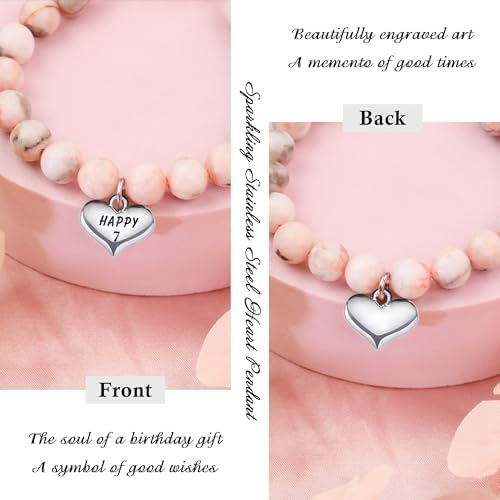 Sereney Birthday Gifts For Girls Beaded Bracelets As 1 3 4 5 6 7 8 9 10 11 12 13 15 16 Year Old Birthday Gift Adjustable Stone/Pearl Bracelet As Happy Birthday Gifts For Daughter Granddaughter Niece