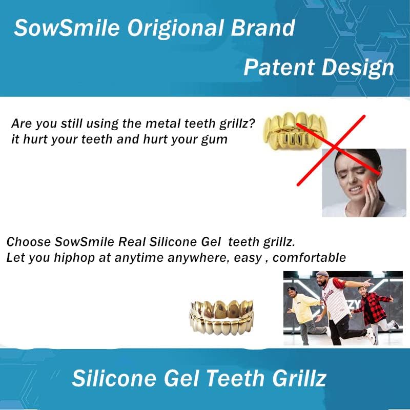 Silicone Gel Grillz Gold Grills For Your Teeth Gold Teeth Tooth Grillz For Men And Women Grillz Hip Hop Jewelry Grills For Teeth