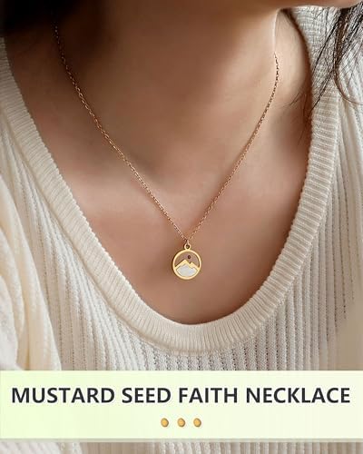 Silver/Gold Moving Mountains-Mustard Seed Faith Necklace For Women Teens